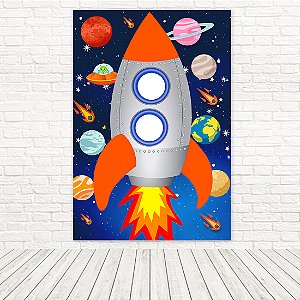 Painel Retangular Tecido Sublimado 3D Interativo Astronauta 1,50x2,20 RT-6515