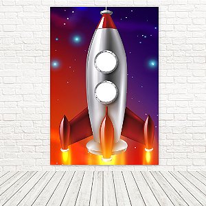 Painel Retangular Tecido Sublimado 3D Interativo Astronauta 1,50x2,20 RT-6507