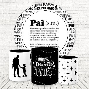 Painel Redondo e Capas Tecido Dia Dos Pais WKPC-2486