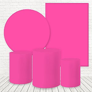 Kit 2 Painéis E Capas Tecido Sublimado Pink Liso Barbiecore WKPC-2545