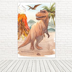 Painel Retangular Tecido Sublimado 3D Dinossauro 1,50x2,20 WRT-6564