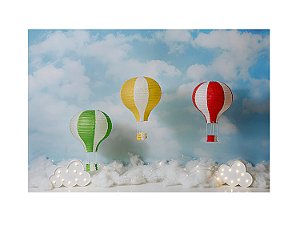 Fundo Fotográfico Newborn Tecido Sublimado 3D Balões WFM-1388