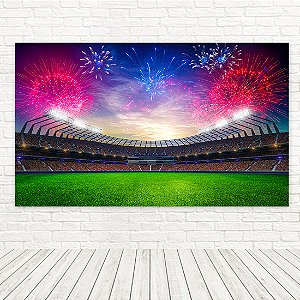 Painel Retangular Tecido Sublimado 3D Futebol WRT-6608