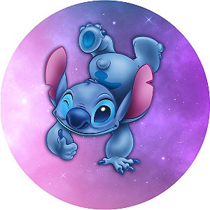 Painel Redondo Tecido Sublimado 3D Lilo Stitch WRD-6723