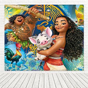 Painel Retangular Tecido Sublimado 3D Moana WRT-6763