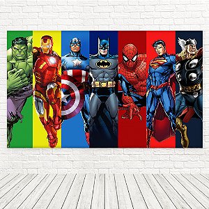 Painel Retangular Tecido Sublimado 3D Vingadores WRT-6731