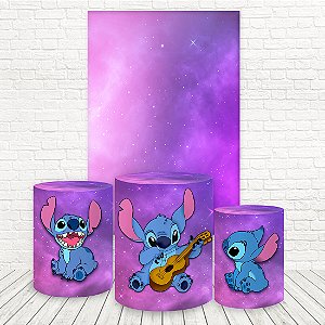 Painel Retangular e Capas Tecido Lilo Stitch WKPC-2610