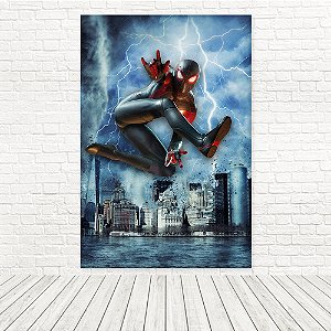 Painel Retangular Tecido Sublimado 3D Homem Aranha 1,50x2,20 WRT-6820