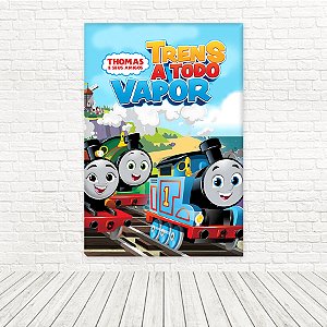 Painel Retangular Tecido Sublimado 3D Thomas e Seus Amigos 1,50x2,20 WRT-6807