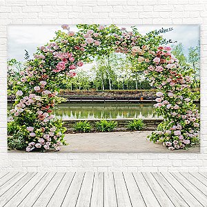 Painel Retangular Tecido Sublimado 3D Floral WRT-6737