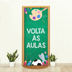 Capa Decorativa de Porta Volta as Aulas Tecido Sublimado 0,85x2,10 WCP-002