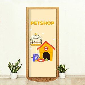 Capa de Porta Decorativa Tecido Sublimado 0,85x2,10 Pet-shop WCP-038