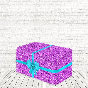 Toalha de Mesa Decorativa Festa 0,70x1,40 Tecido Sublimado Glitter Caixa Presente WTM-001