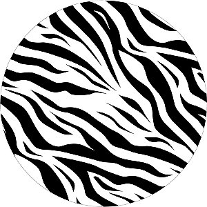 Painel Redondo Tecido Sublimado 3D Animal Print Estampa Zebra WRD-6837