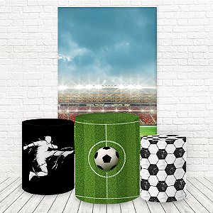 Painel Retangular e Capas Tecido Sublimado 3D Futebol WKPC-2768