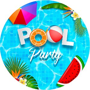 Painel Redondo Tecido Sublimado 3D Pool Party WRD-6845