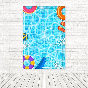 Painel Retangular Tecido Sublimado 3D Pool Party 1,50x2,20 WRT-6961