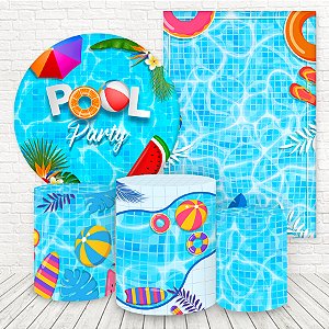 Kit 2 Painéis e Capas Tecido Sublimado 3D Pool Party WKPC-2836