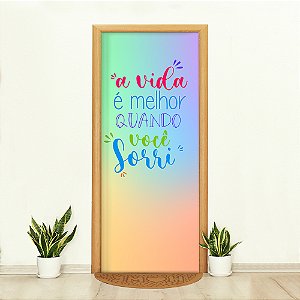 Capa de Porta Decorativa Tecido Sublimado 0,85x2,10 Frases Motivacionais WCP-139