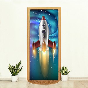 Capa de Porta Decorativa Tecido Sublimado 3D 0,85x2,10 Astronauta WCP-105