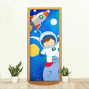 Capa de Porta Decorativa Tecido Sublimado 0,85x2,10 Astronauta WCP-104