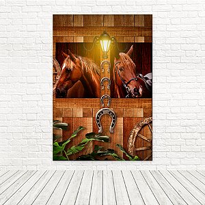 Painel Retangular Tecido Sublimado 3D Cavalos Country 1,50x2,20 WRT-7000