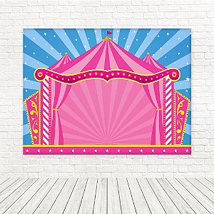 Painel Retangular Tecido Sublimado 3D Circo Rosa WRT-7010