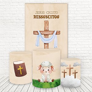 Painel Retangular e Capas Tecido Sublimado 3D Religioso WKPC-2980