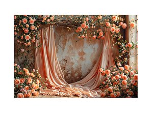 Fundo Fotográfico Newborn Tecido Sublimado 3D Floral 2,60X1,70 WFM-1537
