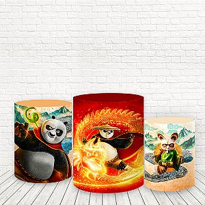 Trio Capas De Cilindro Tecido Sublimado 3D Kung Fu Panda WCC-1316