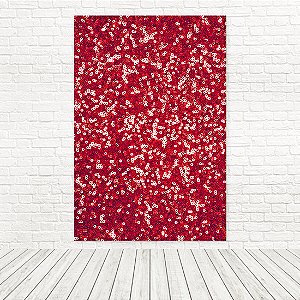 Painel Retangular Tecido Sublimado 3D Lantejoulas Vermelho 1,50x2,20 WRT-7061