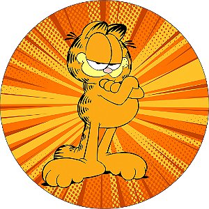 Painel Redondo Festa Tecido Sublimado 3D Garfield WRD-6948