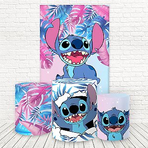 Painel Retangular e Capas Tecido Sublimado 3D Lilo Stich WKPC-3119