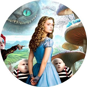 Painel Redondo Tecido Sublimado 3D Alice WRD-3364