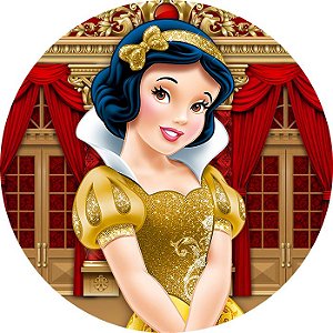 Painel Redondo Tecido Sublimado 3D Branca de Neve WRD-1794