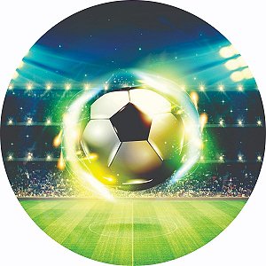 Painel Redondo Tecido Sublimado 3D Futebol e Bola WRD-2948