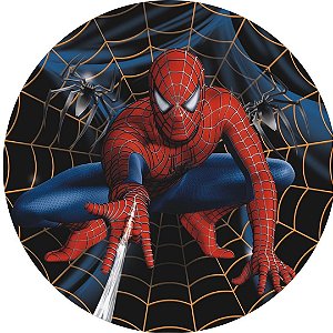 Painel Redondo Tecido Sublimado 3D Homem Aranha WRD-1666