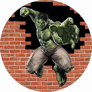 Painel Redondo Tecido Sublimado 3D Hulk WRD-332