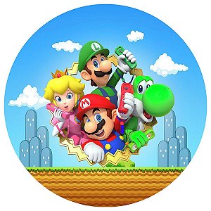 Painel Redondo Tecido Sublimado 3D Mario Bros WRD-1050