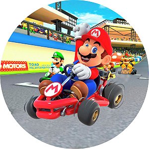 Painel Redondo Tecido Sublimado 3D Mario Bros WRD-2786