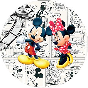 Painel Redondo Tecido Sublimado 3D Baby Disney Minnie Rosa WRD-502