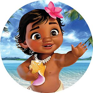 Painel Redondo Tecido Sublimado 3D Moana Baby WRD-248