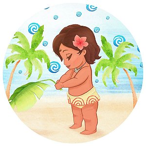 Painel Redondo Tecido Sublimado 3D Moana Baby WRD-762