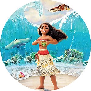 Painel Redondo Tecido Sublimado 3D Moana WRD-2556