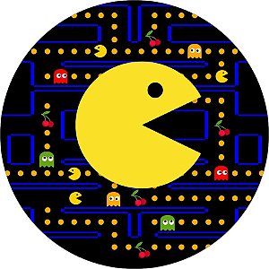 Painel Redondo Tecido Sublimado 3D Pac Man WRD-2147