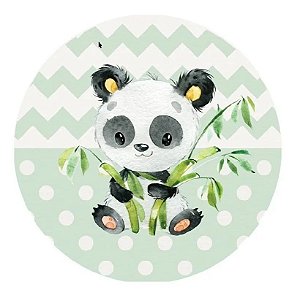 Painel Redondo Tecido Sublimado 3D Panda WRD-513