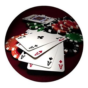 Painel Redondo Tecido Sublimado 3D Poker WRD-496