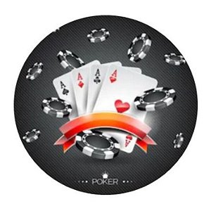 Painel Redondo Tecido Sublimado 3D Poker WRD-498