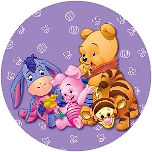 Painel Redondo Tecido Sublimado 3D Ursinho Pooh WRD-1052