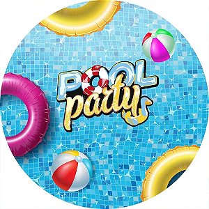 Painel Redondo Tecido Sublimado 3D Pool Party WRD-1043